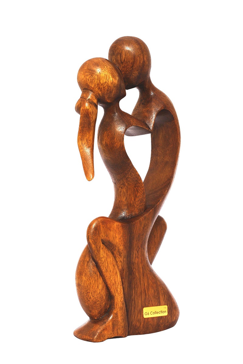 G6 Collection 12" Wooden Handmade Abstract Sculpture Statue Handcrafted - Endless Love - Gift Art Decorative Home Decor Figurine Accent Decoration Artwork Handcarved Endless Love - Image 3